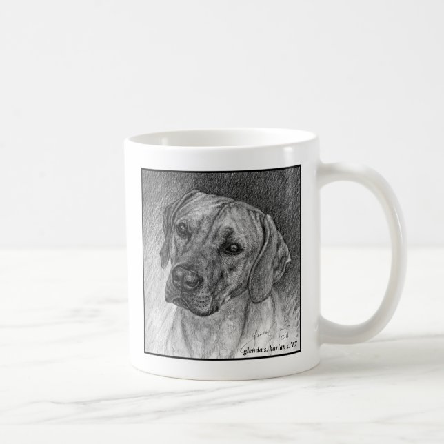 Ridgeback Dog Art von Glenda S. Harlan Kaffeetasse (Rechts)