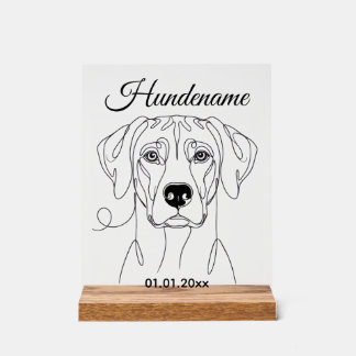 Ridgeback Dog Portrait Personalized Acrylic Print Acrylschild