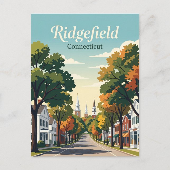 Ridgefield Connecticut Postkarte (Vorderseite)