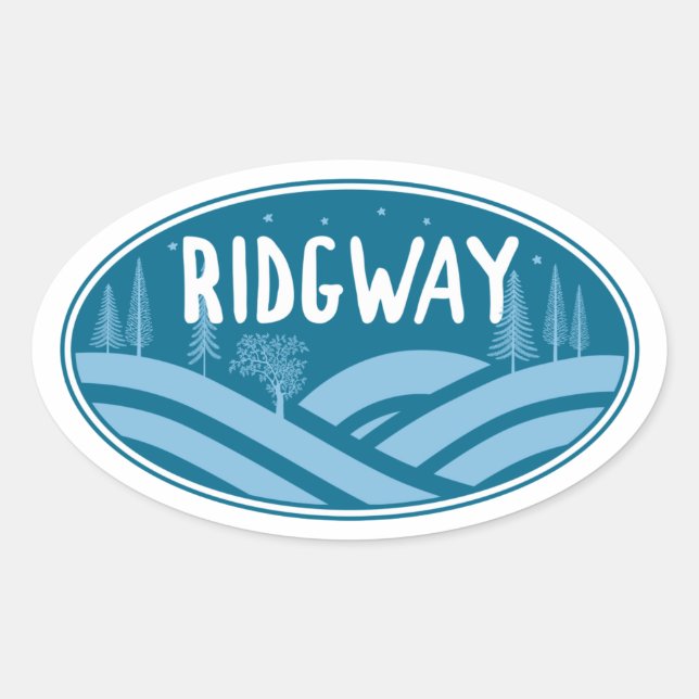 Ridgway Colorado Außenbereich Ovaler Aufkleber (Vorderseite)