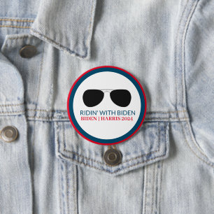 Ridin' mit Biden Aviator Glasses 2024 Button