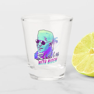 Ridin' mit Biden Synthwave Outrun Retro Palm Schnapsglas