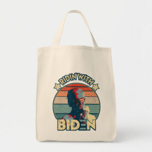 Ridin' with biden Eating Ice Cream Retro Sunset Tragetasche