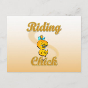 Riding Chick Postkarte