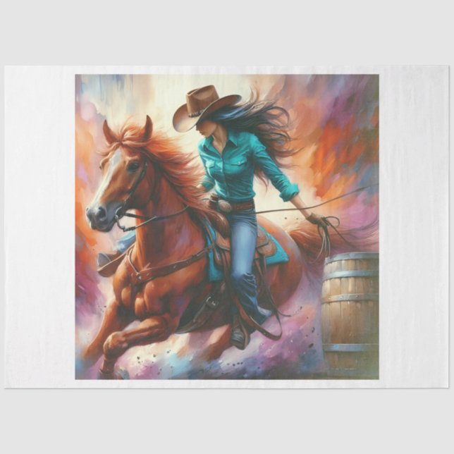 Riding Cowgirl Seidenpapier (Vorderseite)