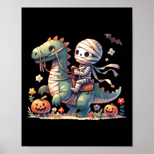 Riding Dragon Halloween Pumpkin Thema Kinder Jungs Poster