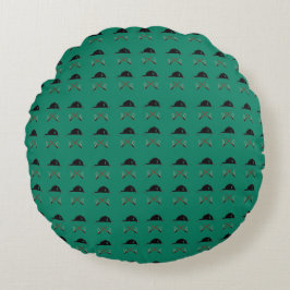 Riding helmet and crops Throw Pillow Rundes Kissen