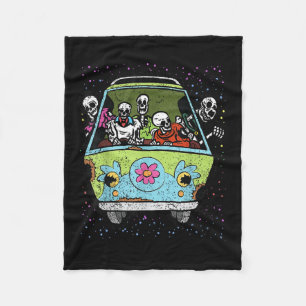 Riding Hippie Van Halloween Kostüm Retro Knochen Fleecedecke