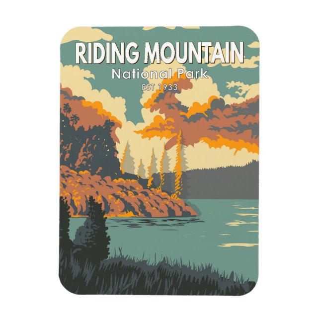 Riding Mountain National Park Kanada Vintag Magnet (Vertikal)
