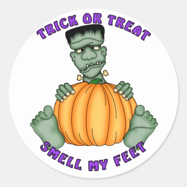 Riech mir Füße Halloween Runder Aufkleber (Vorderseite)