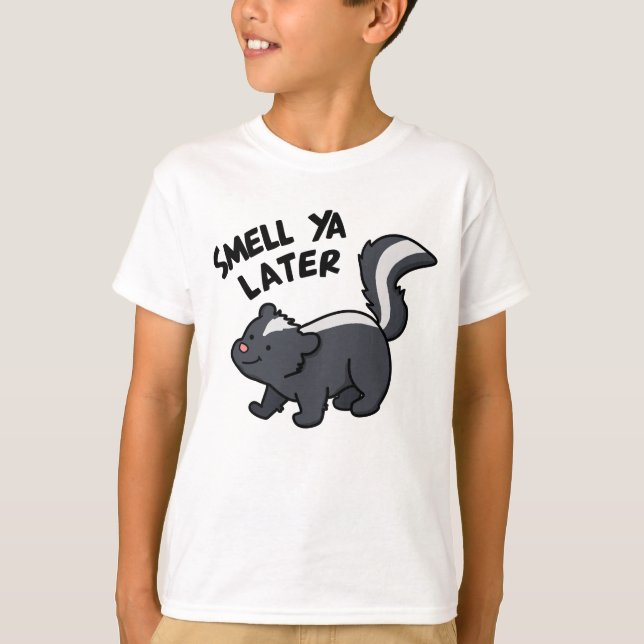 Riech Ya Spater Funny Skunk Pun T-Shirt (Vorderseite)