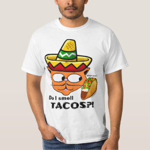 Rieche ich Tacos?! Mexikanische Cartoon-Katze Lust T-Shirt