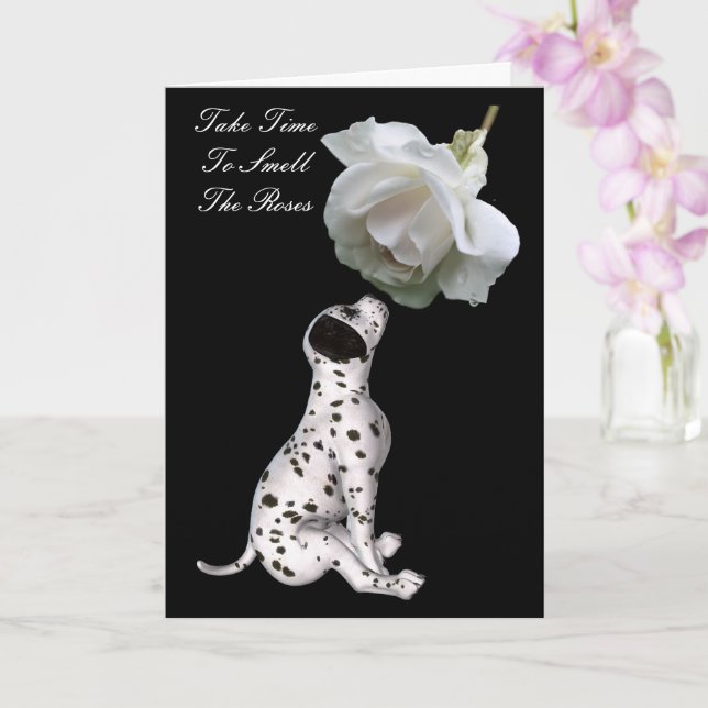 Riechen Sie die Rose Welpe Rose Inspiration Karte (Orchidee)