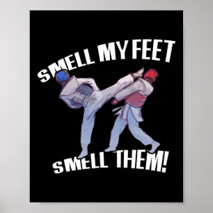 Riechen Sie mein Feet Funny Karate Poster