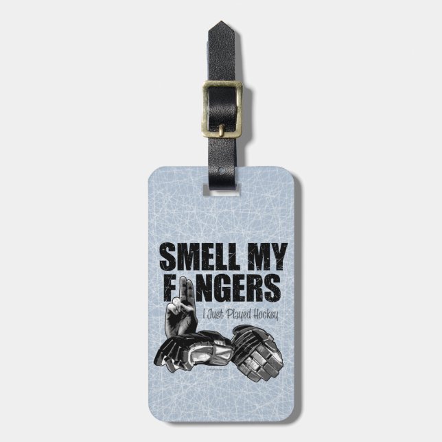 Riechen Sie meine Finger (Hockey) Gepäckmarke Gepäckanhänger (Vorderseite vertikal)