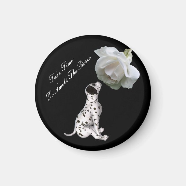 Riechen Sie Rose Welpe Rose Inspiration Magnet (Vorne)