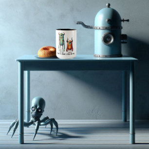 Riechen Sie unsere Monster-Buddies nach Maß Zweifarbige Tasse