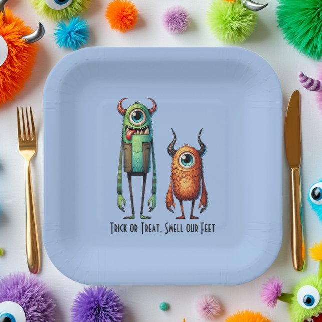 Riechen Sie unsere Monster-Buddies Pappteller (Party On Monsters!)
