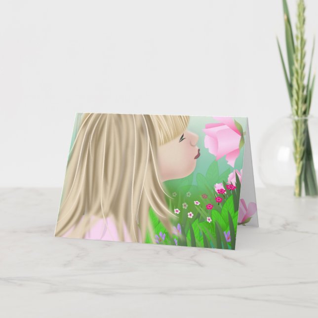 Riecht die Rose Karte (Vorderseite)