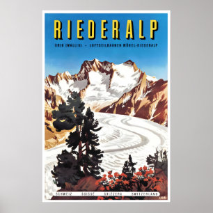 Riederalp Kunst Schweiz Reiseplakat Schweizer Skig Poster