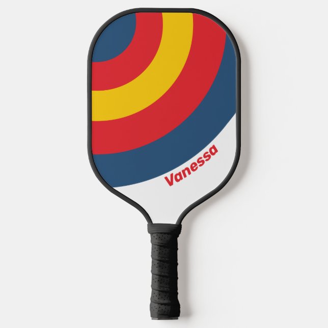 Riegel des Retro-Berges mit Namen Pickleball Schläger (Vorderseite)