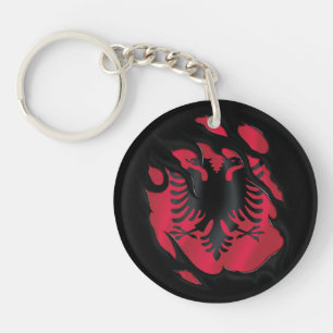Riegelflagge in Albanien Schlüsselanhänger
