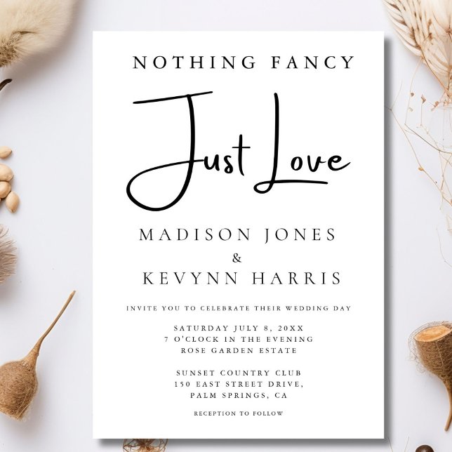 Rien De Fancy Just Love Faire-part de mariage (Créateur téléchargé)