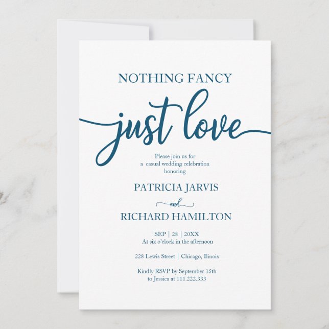 Rien De Fancy Just Love Faire-part de mariage Déco (Devant)