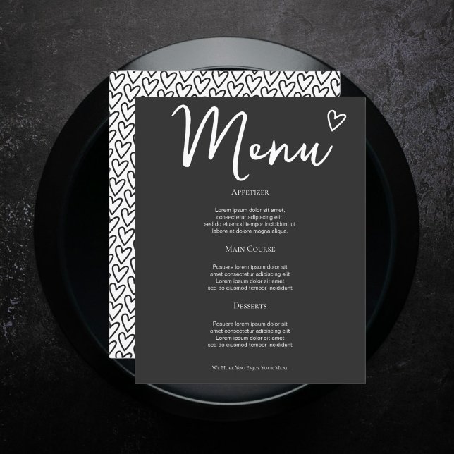 Rien De Fancy Just Love Menu Mariage personnalisé (Nothing Fancy Just Love Personalized Wedding Menus from Ricaso. Easy add your own custom menu)