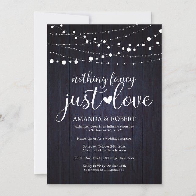 Rien De Fancy Just Love Rustic Wedding Invitations (Devant)