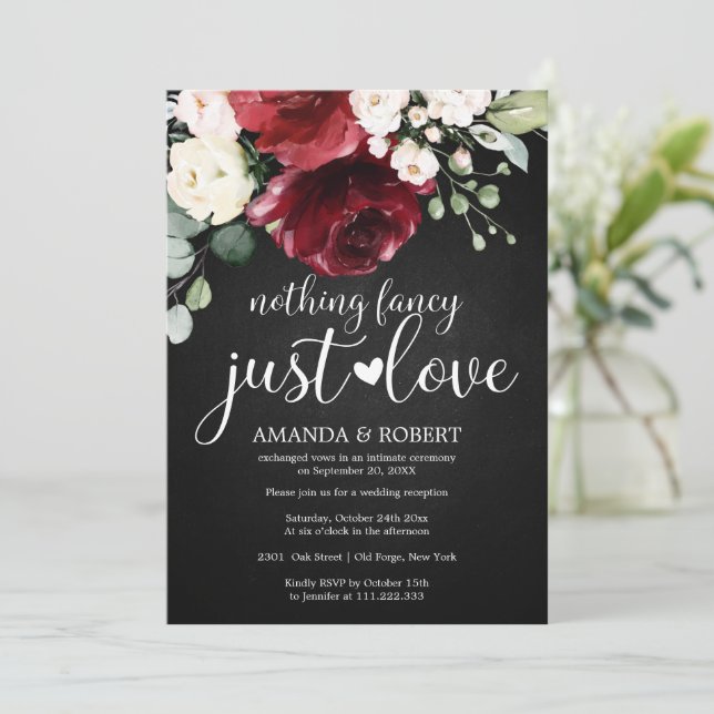 Rien De Fancy Just Love Rustic Wedding Invitations (Debout devant)