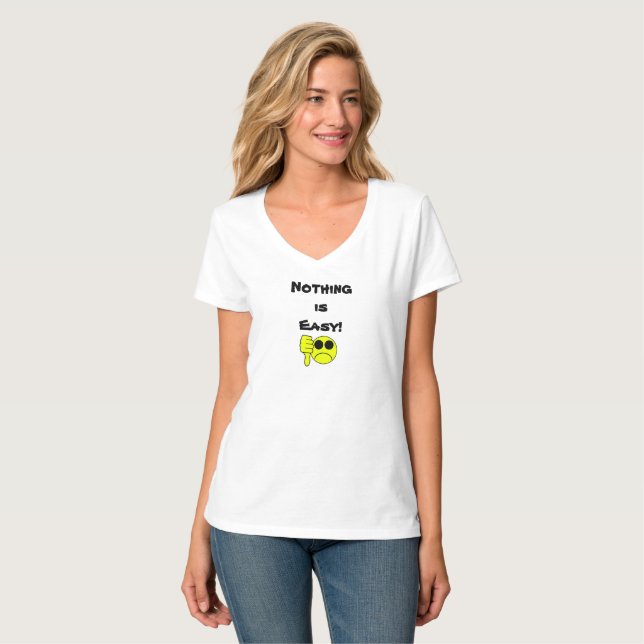 Rien n'est un t-shirt à col V pour femmes Easy (Devant entier)
