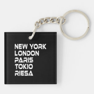 Riesa New York London Tokio Paris Anhänger Schlüsselanhänger