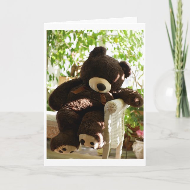 Riese Brown Teddy Bear im Paradies Karte (Vorderseite)