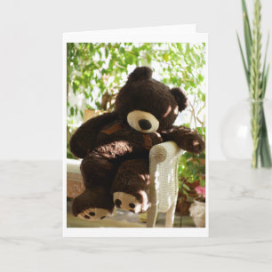 Riese Brown Teddy Bear im Paradies Karte