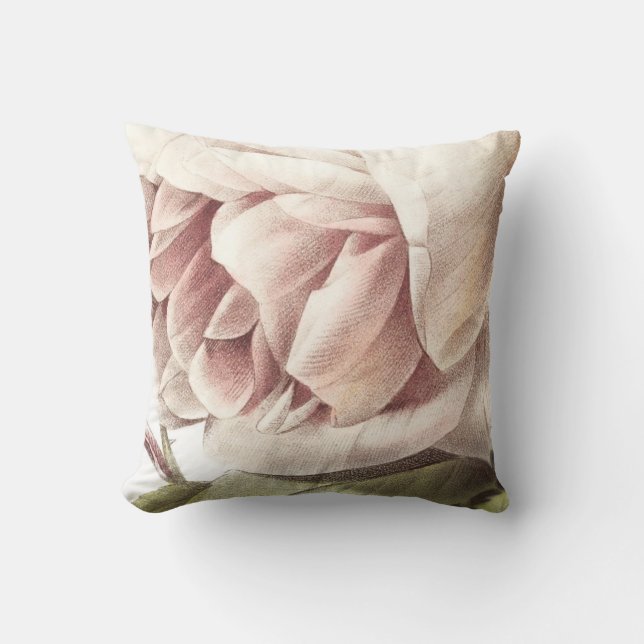 Riese erröten Rosedekoratives Blumenthrow-Kissen Kissen (Vorderseite)