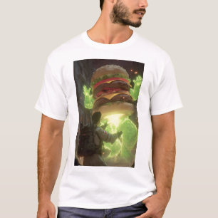 Riesen-Ghost-Burger-Angriff-T-Shirt - Lustige Para T-Shirt
