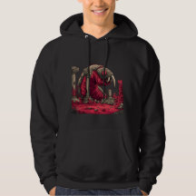 Riesen-Roter-Alien-Wurm-Monster-Hoodie