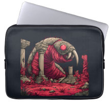 Riesen-Roter-Alien-Wurm-Monster-Laptop-Hülle