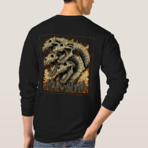 Riesen-Skelett-Kaiju-Monster-Stadt-Langarm