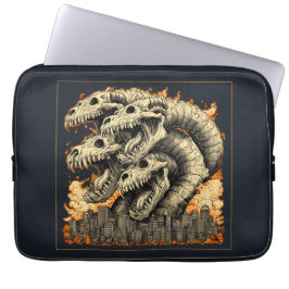 Riesen-Skelett-Kaiju-Monster-Stadt-Laptop-Hülle Laptopschutzhülle