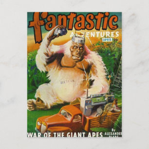 Riesen-Weißer-Gorilla mit Fernbedienung Postkarte