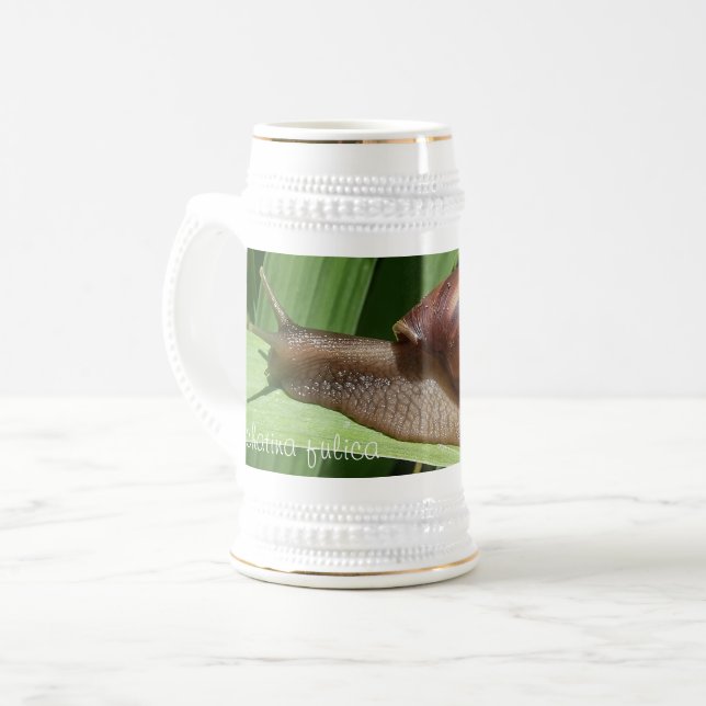 Riesenafrikanischer Schnecke - Achatina Stein Bierglas (Vorderseite Links)