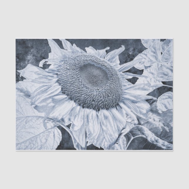 Riesenblumen Vintag Schwarz-Weiß-Deko Seidenpapier (Vorderseite)