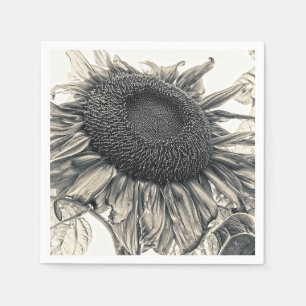Riesenblumen Vintag Sepia Art Decoupage Serviette