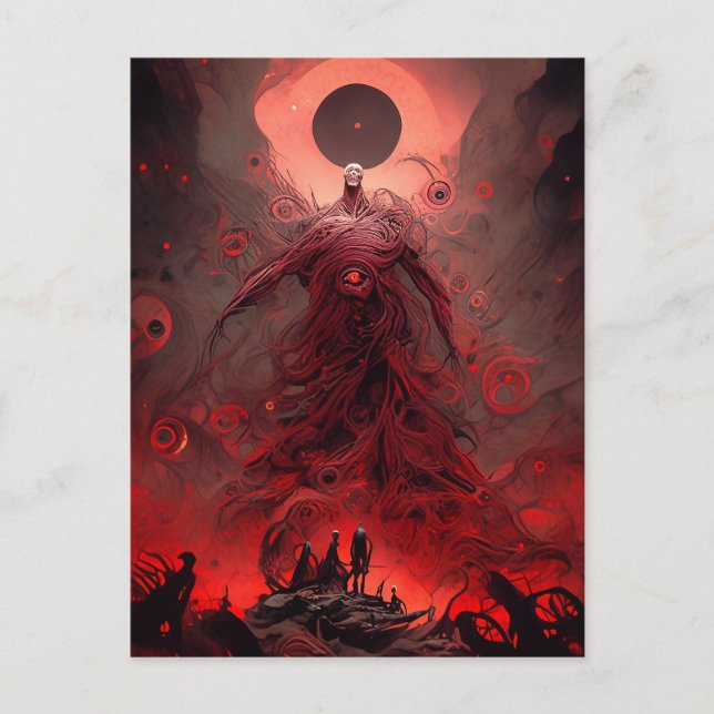 Riesendemon-Kreatur Dunkle Fantasie-Horror Postkarte (Vorderseite)
