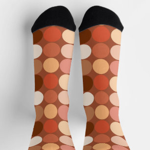 Riesendots, Schokoladenbraun und Tan aus der Mitte Socken