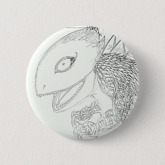 Riesenechse-Cartoon Button (Vorderseite)