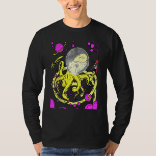 Riesenfliegender Astronauten Vintager Tintenfisch T-Shirt