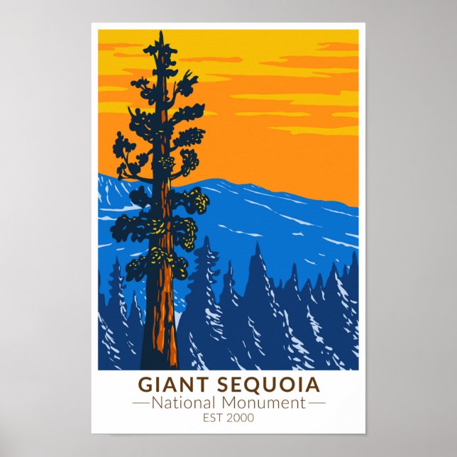 Riesengebirge Sequoia Nationalmuseum Vintag Poster (Vorne)